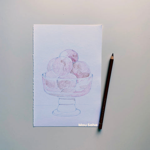 Ice cream sketch with a Polychromos Color Pencil