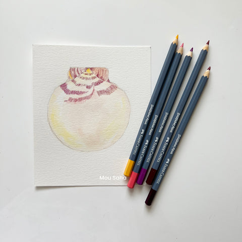 Seashell drawing with Goldfaber Aqua Watercolor Pencils