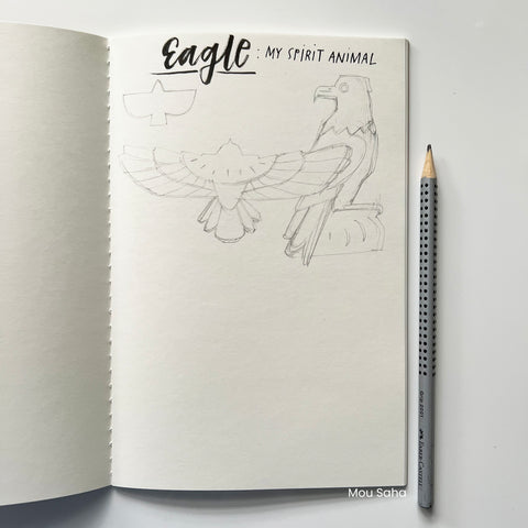 Eagle sketch with graphite pencil