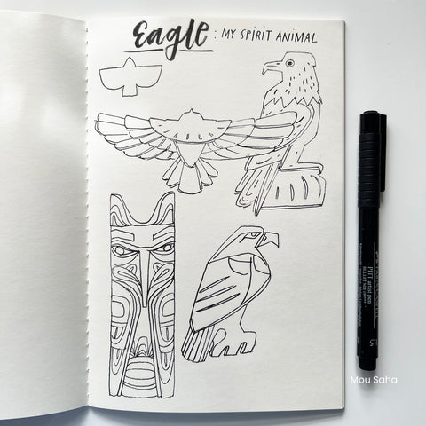Eagle sketches with a Pitt Artist Pen