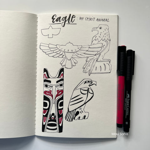 Eagle sketches with Pitt Artist Pens