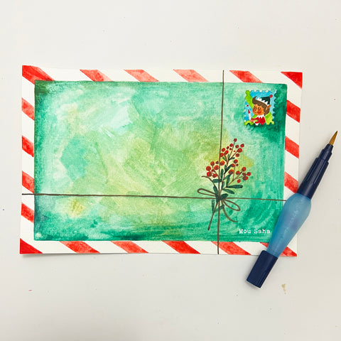 Watercolor letter to Santa