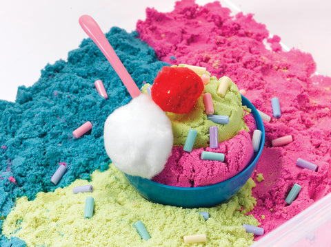 Colorful sand in Sensory Bin