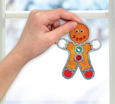 Gingerbread man Christmas window cling