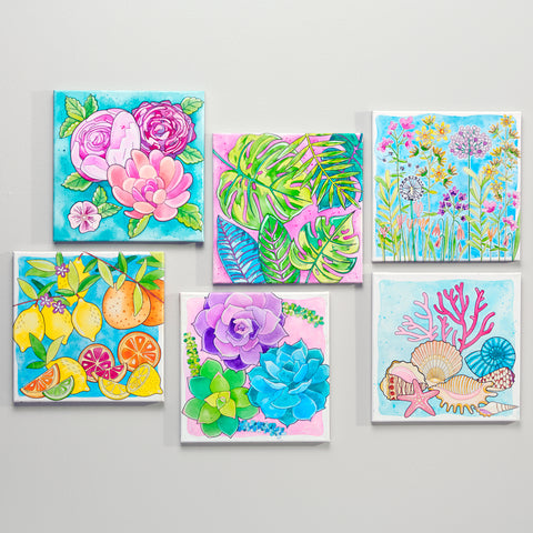 Paint by Number Watercolor Canvases