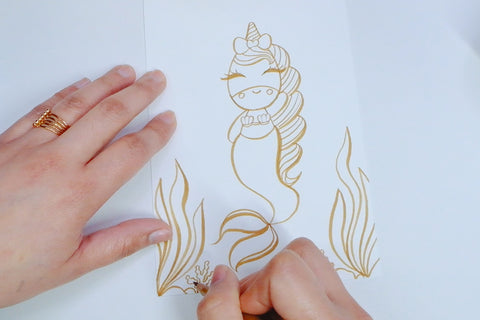 Mermaid unicorn drawing