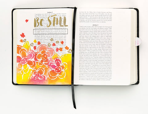 Bible Journaling page with Gelatos art and hand lettering