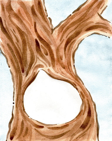 Painted tree trunk