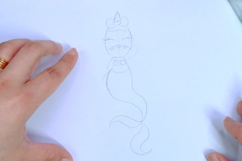 Sketch of a unicorn mermaid