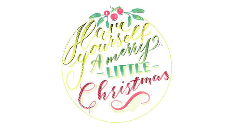 Christmas card hand lettering