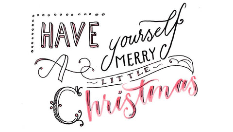 Christmas card hand lettering