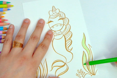 Unicorn mermaid drawing 