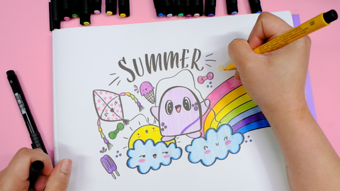 Summer doodles art with Pitt Artist Pens