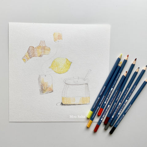 Ingredient sketch and Goldfaber Color Pencils