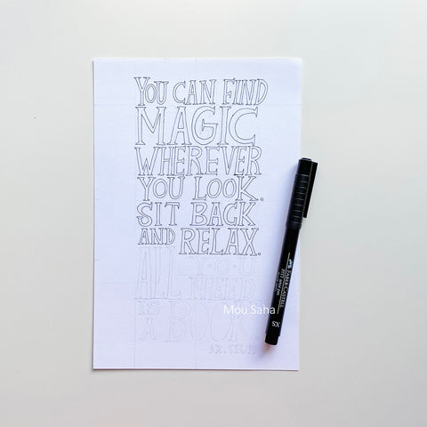 Lettering outline with Pitt Artist Pen