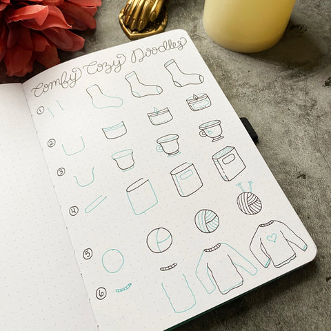 Bullet Journal with comfy cozy doodles