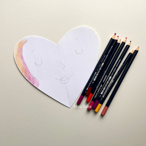 Paper heart and Goldfaber Color Pencils