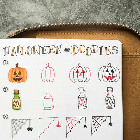 Bullet Journal with Halloween doodles