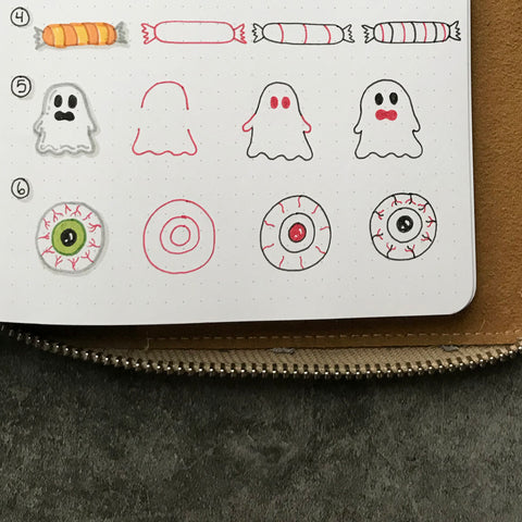 Bullet Journal with Halloween doodles