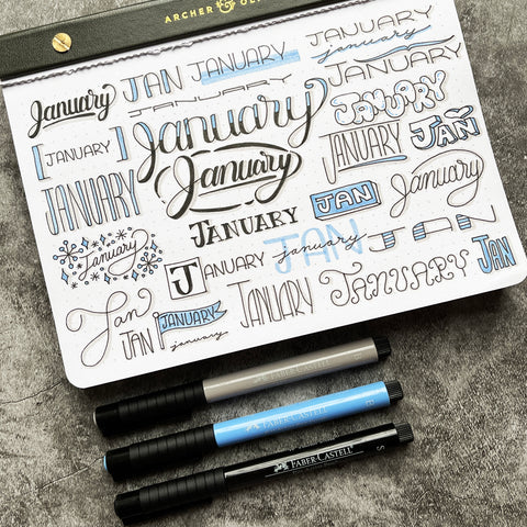 Hand Lettering Tutorial For Each Month In Your Bullet Journal