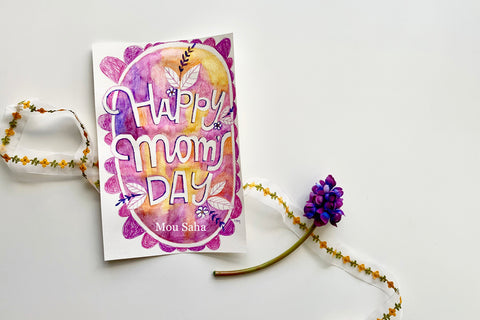 Happy Mom's Day watercolor painting