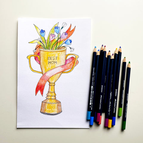 Trophy sketch with Goldfaber Color Pencils
