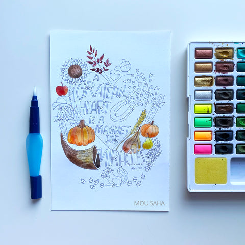 Hand lettering art with a Watercolor Pan