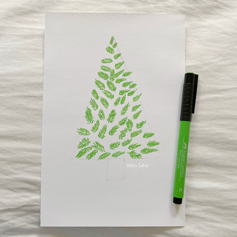 Christmas tree with a Pitt Artist Pen