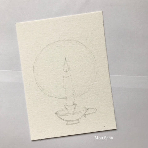 Graphite Pencil Candle Sketch