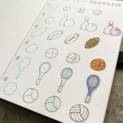 Bullet Journal sporty doodles