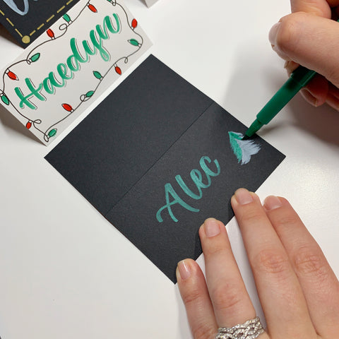 Hand Lettered Place Card with Metallic Marker