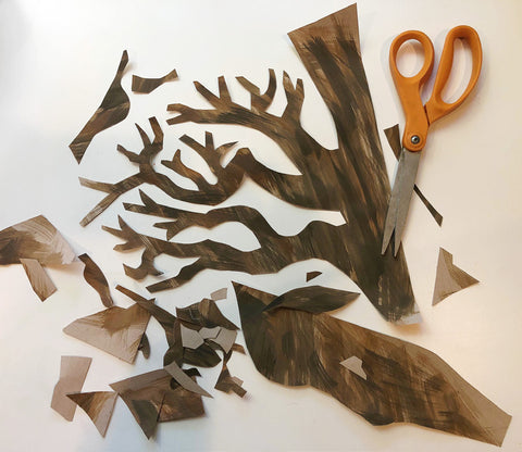 Cut out tree and scissors