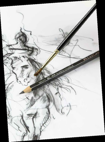Graphite Aquarelle Pencil with sketch