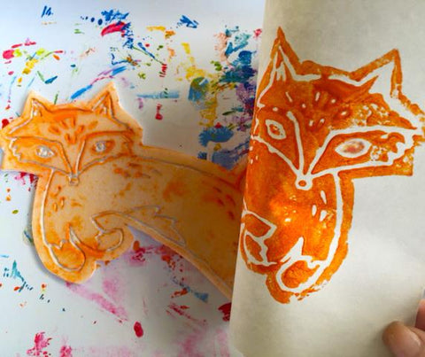 Fox shape painted