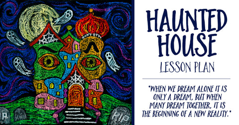 Halloween Art Lesson - Draw a Haunted House