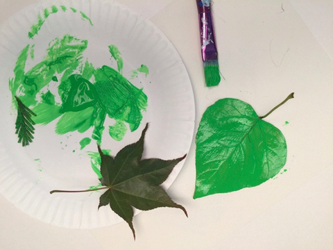 Leaves with paint