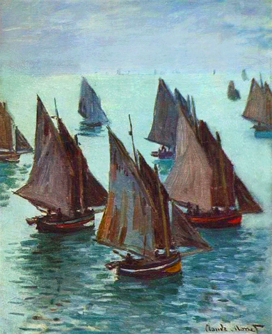 Fishing Boats, Calm Sea by Monet