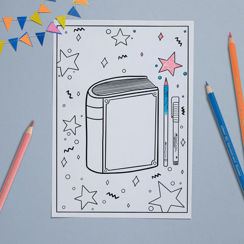 Teachers Day coloring page with color pencils