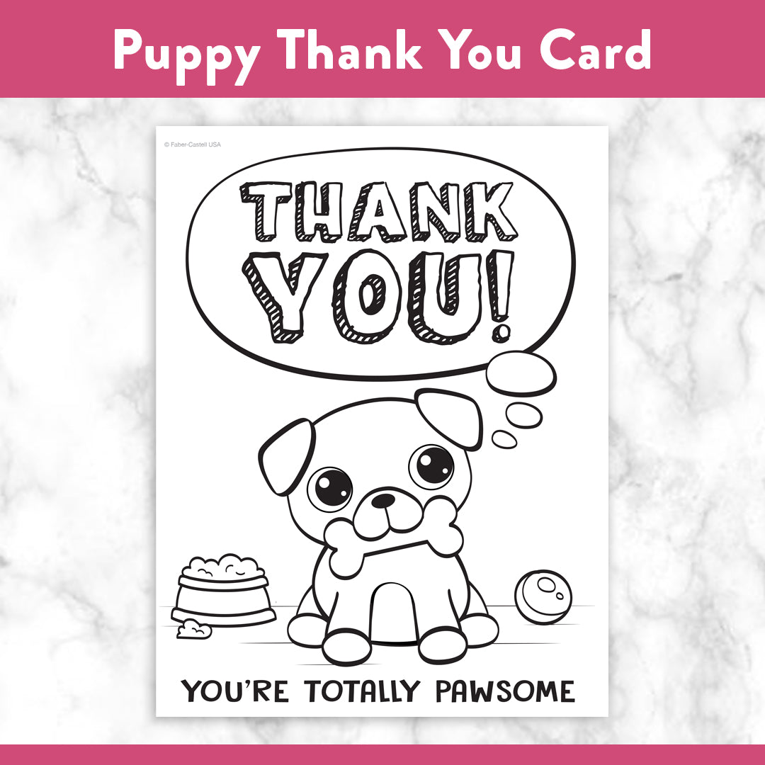 Printable Coloring Thank You Cards Faber Castell Usa