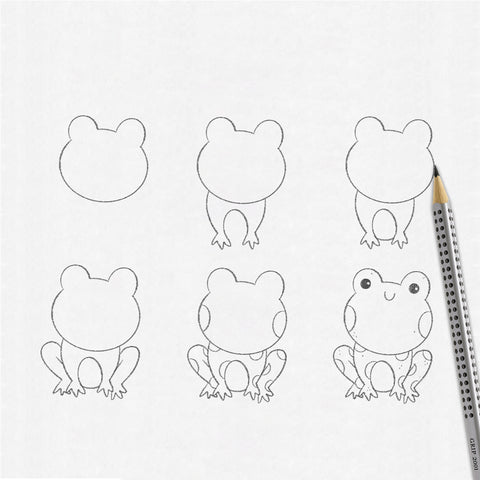 Graphite frog doodle tutorial