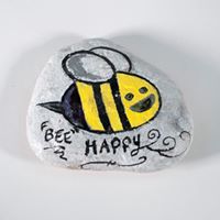 Painted Rock bee happy
