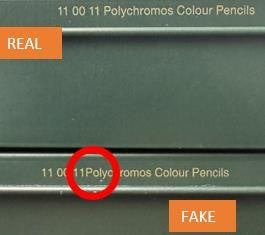 Real and fake Polychromos tins