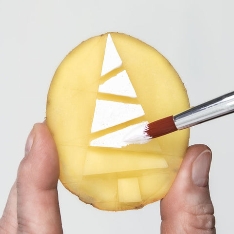 Potato with Christmas tree pattern
