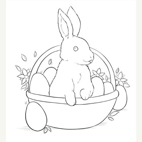 Easter bunny coloring page