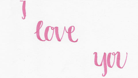 Hand lettered I love you