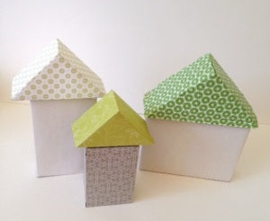 Three Cardboard Houses