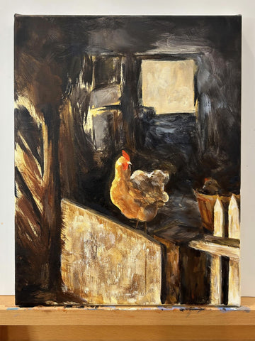 Acrylic chicken painting