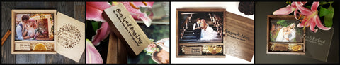 Logo Engraved Wedding Photography Wood Acrylic Presentation Boxes Walnut Wooden USBs