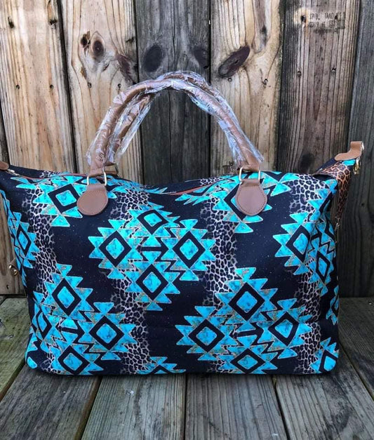 Turquoise Cow Print Bag