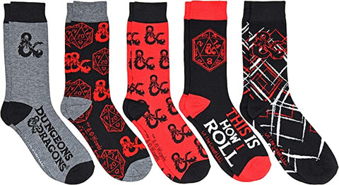 A selection of D&D themed socks